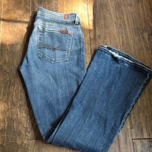 7 For All Mankind Blue Straight Leg Jeans